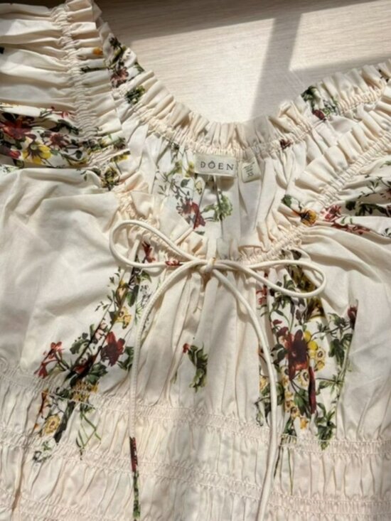 DOEN Kaira shirred floral-print organic cotton-poplin midi dress - Picture 9 of 14